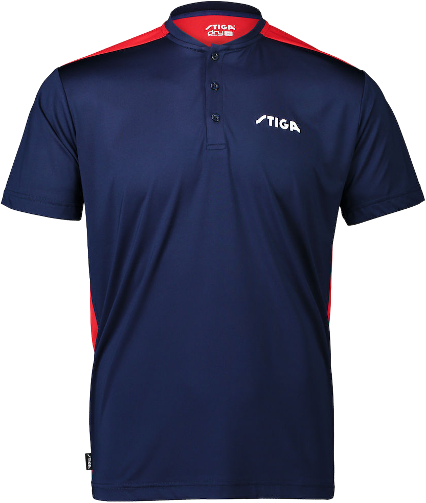 STIGA T Shirt CLUB Navy/Red